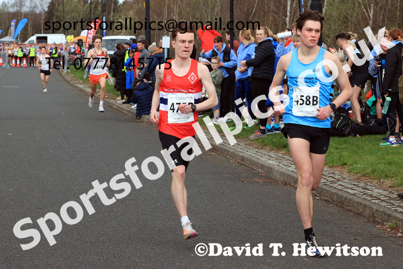 Senior Mens relay, 2026 Elswick Harriers Good Friday Road Relays and Young Athletes, Newburn,  Newcastle upon Tyne. Photo: David T. Hewitson/Sports for All Pics